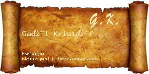 Gaál Kristóf névjegykártya