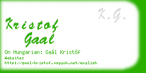 kristof gaal business card